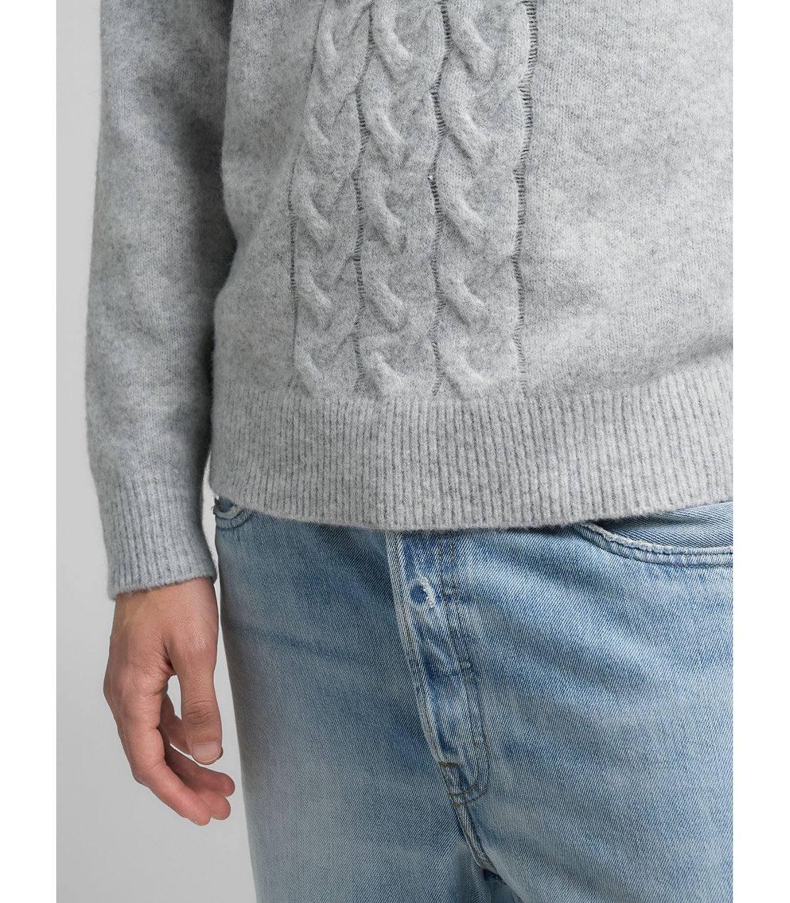 リサイクルファブリッククルーネックニット 詳細画像 メランジグレー 7